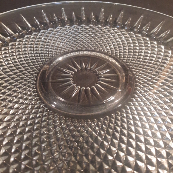 Durand International Luminarc Diamant 2-Piece Glass Snack Set Platter Bowl - Picture 9 of 11